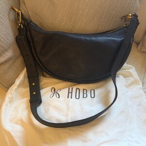 HOBO Knox Pebbled Leather Bag- Black with Gold Hardware